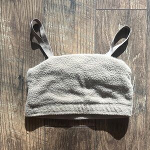 GYMSHARK Whitney Simmons Beige Eyelash Sports Bra